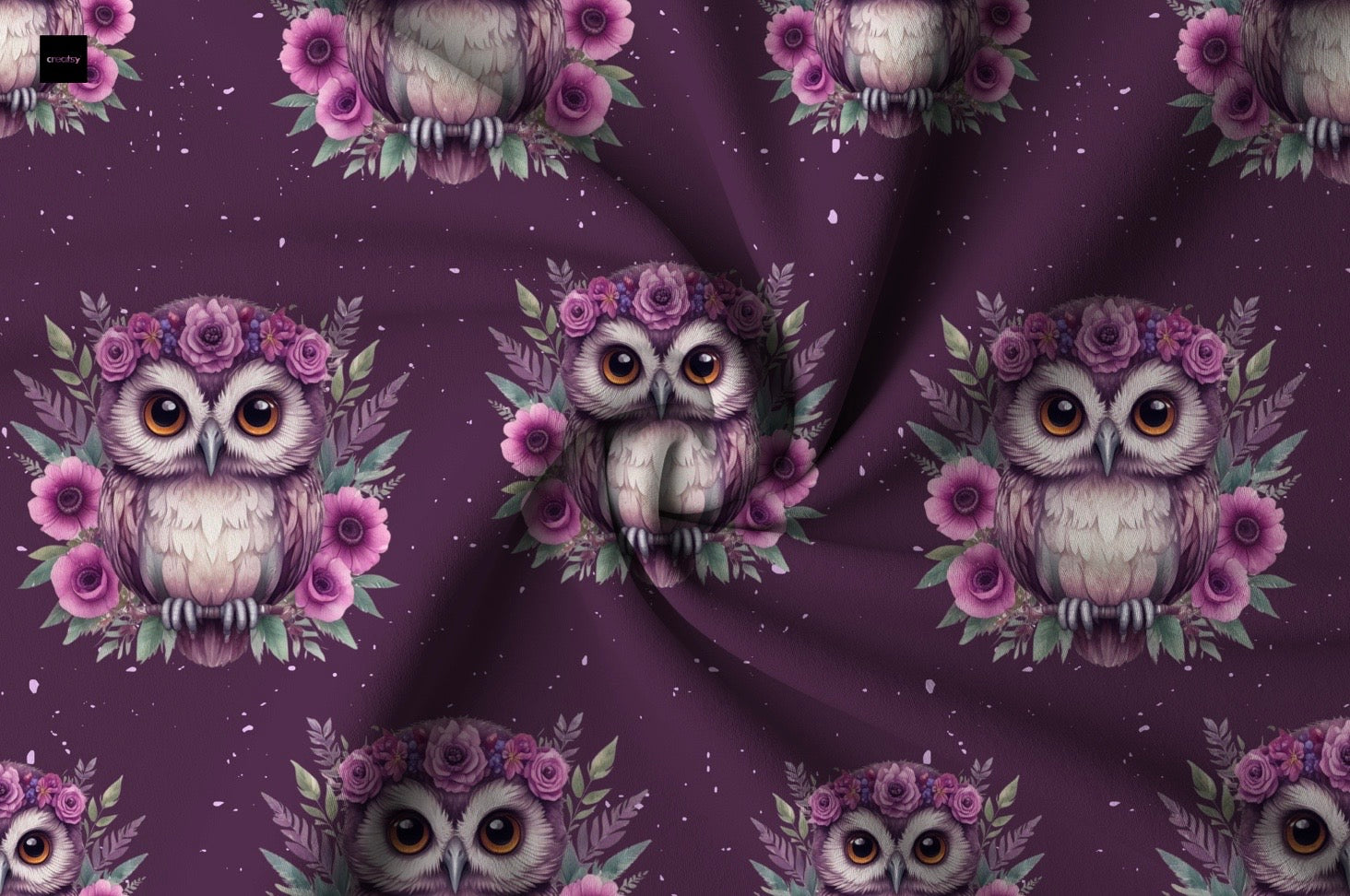 Lila Blumen Eule Dauervorbestellung